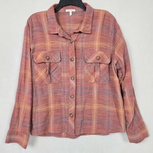 Maurices Plaid Button Shirt Women XL Cotton